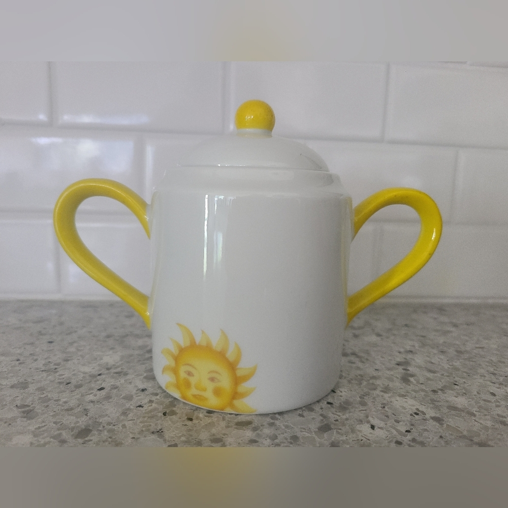 Betty St John Shafford Night and Day Ceramic Coffee Creamer Set Sugar Bowl